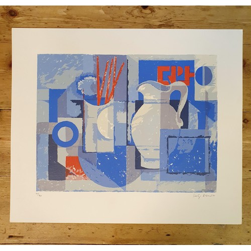 330 - Helge Ernst, abstract, lithograph 90/90, signed in pencil, 59 x 50 cm