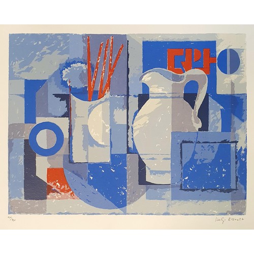 330 - Helge Ernst, abstract, lithograph 90/90, signed in pencil, 59 x 50 cm