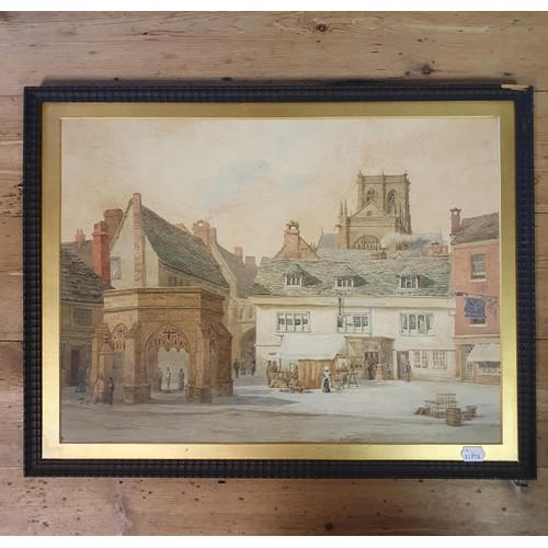 344 - 19th century, English school, The Parade, Sherborne, watercolour, initialed MM dated 1881, 44 x 58 c... 