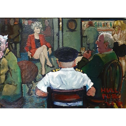 351 - 20th century, English school, Hull Pub, oil on board, initialled TLS, dated '90, 35 x 50 cm