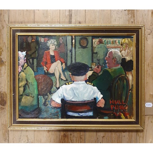 351 - 20th century, English school, Hull Pub, oil on board, initialled TLS, dated '90, 35 x 50 cm