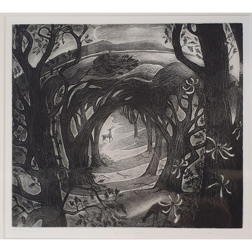 386 - Flora McLachlans, Mid Summers, etching, signed, 26 x 30 cm, The White Hart, print, signed, 27 x 30 c... 