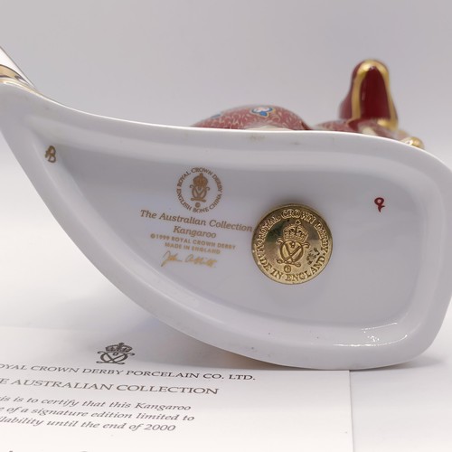 627 - A Royal Crown Derby limited edition paperweight, The Australian Collection, Kangaroo, edition of 200... 