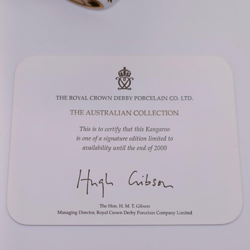 627 - A Royal Crown Derby limited edition paperweight, The Australian Collection, Kangaroo, edition of 200... 