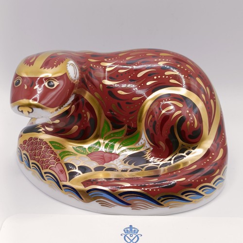 630 - A Royal Crown Derby limited edition paperweight, Otter, 8 cm high with a certificate, boxed 
Provena... 