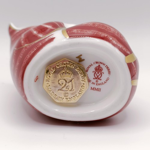 636 - A Royal Crown Derby limited edition paperweight, Imari Ram, 11 cm high, with a certificate, boxed Sl... 