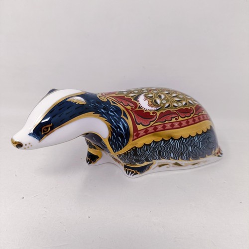 643 - A Royal Crown Derby paperweight, Rocky Mountain Bear, 8 cm high, boxed, and Nanny Goat, 8 cm high, b... 