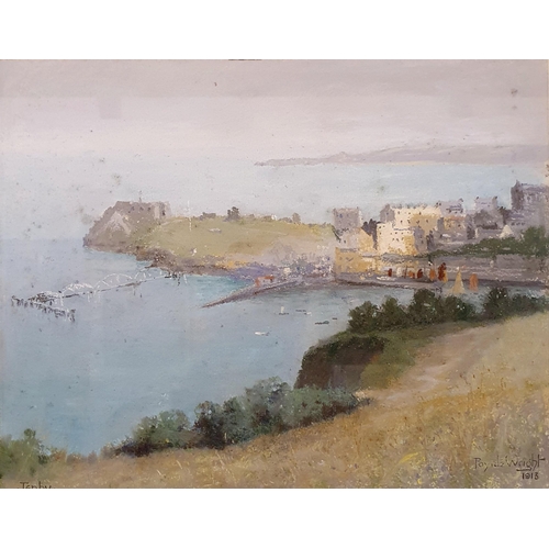 312 - P Wright, Tenby, watercolour, signed, and dated 1913, 24 x 30 cm, P Gothin, river scene, watercolour... 