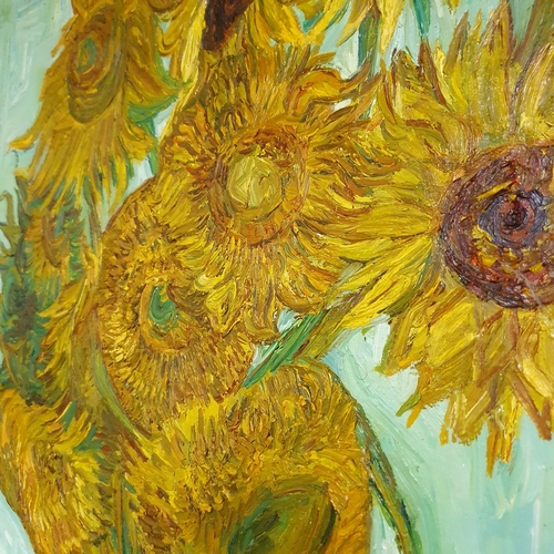 325 - After Van Gogh, sunflowers, oil on canvas, 90 x 73 cm