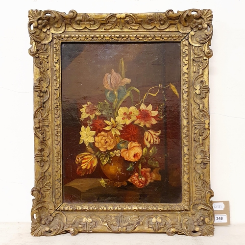 348 - Early 20th century, Dutch school, still life of flowers, oil on board, 39 x 29 cm