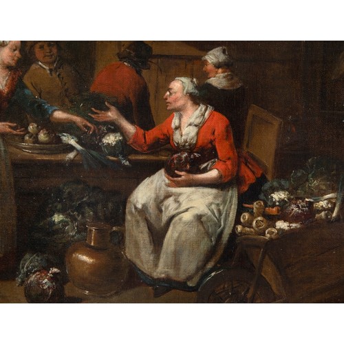 364 - Attributed to Jan Baptist Lambrechts (1680-1731), a market scene with vegetables and other produce, ... 