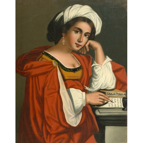 409 - After Guercino, The Persian Sibyl, oil on canvas, 62.5 x 49.5 cm