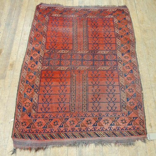 859 - A Persian type red ground rug, 185 x 137 cm