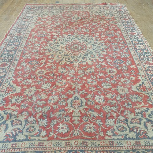 862 - A Persian type prayer mat, 122 x 85 cm, and a Persian red ground rug, 220 x 140 cm (2)