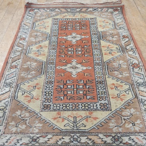 862 - A Persian type prayer mat, 122 x 85 cm, and a Persian red ground rug, 220 x 140 cm (2)