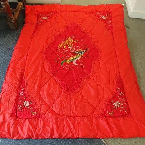 910 - Two Chinese decorated bedspreads, 190 x 150 cm (2)