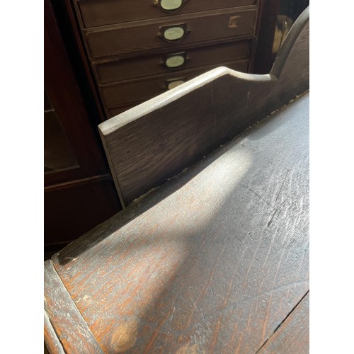 759 - An 18th century oak chest, having four drawers, 93 cm wide