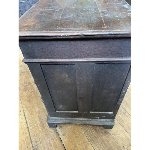 759 - An 18th century oak chest, having four drawers, 93 cm wide