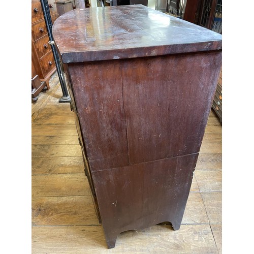 760 - A mahogany bow front chest, having two short and three long drawers, 107 cm wide