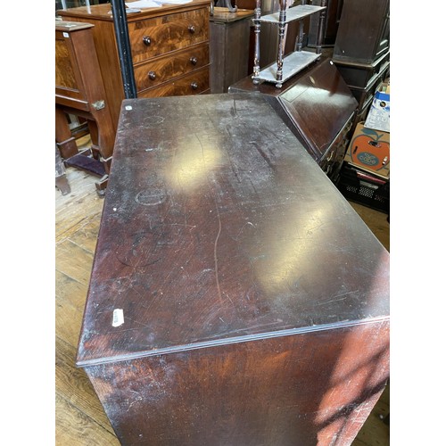 762 - A 19th century mahogany chest, having two short and three long drawers, 107 cm wide