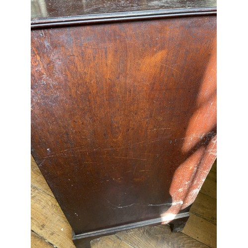 762 - A 19th century mahogany chest, having two short and three long drawers, 107 cm wide