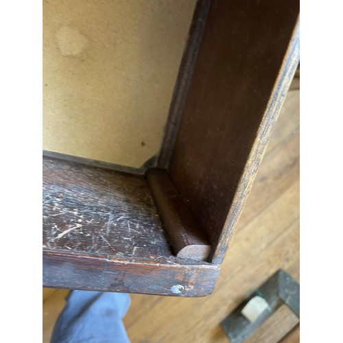 756 - A mahogany bow front chest, 86 cm wide, a bedroom mirror, a corner cupboard, four bedpans, and two r... 