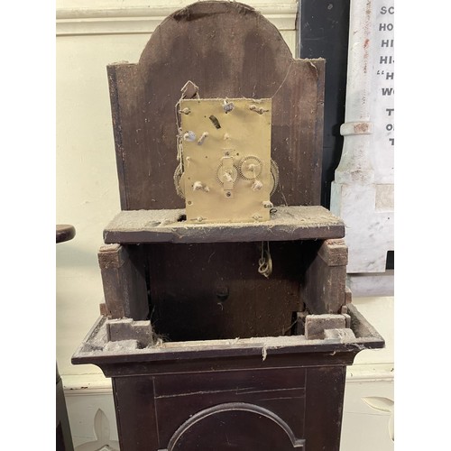 749 - A longcase clock, in need of restoration