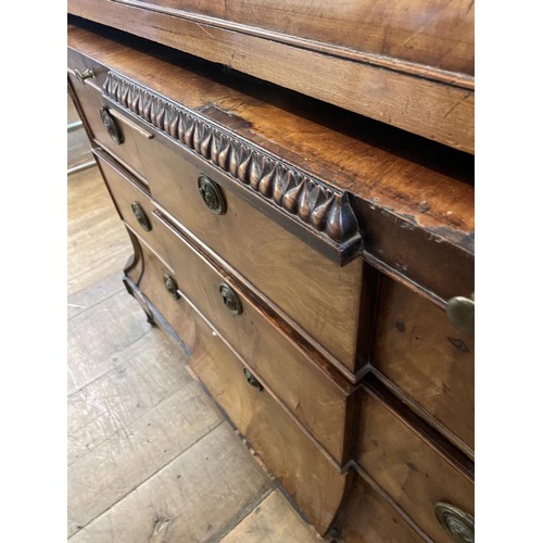 804 - A 19th century Continental cylinder bureau, 104 cm wide