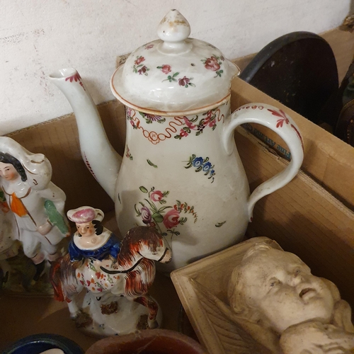 536 - A porcelain coffee pot, and assorted other ceramics (box)