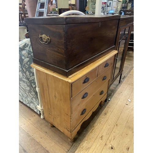 770 - A pine chest, having two short and three long drawers, and assorted other furniture (14)