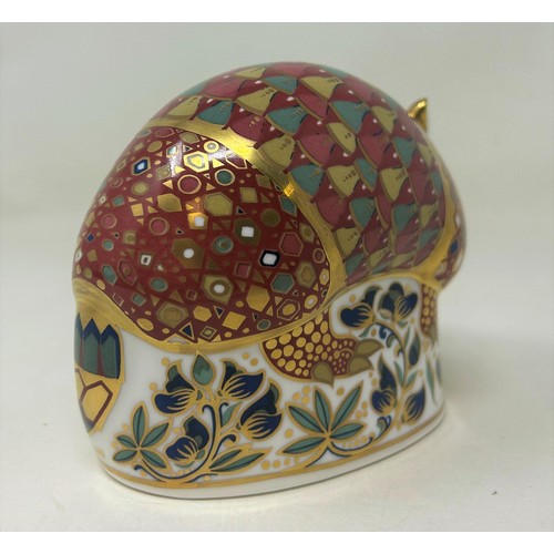 647 - A Royal Crown Derby paperweight, Armadillo, 13 cm wide, boxed Provenance: From a large single owner ... 