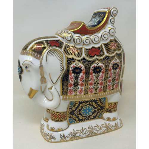 648 - A Royal Crown Derby paperweight, Large Elephant, 21 cm high, boxed  Provenance: From a large single ... 