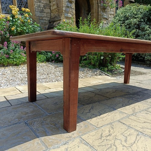 902 - A large pine refectory table, the top 260 x 100 cm