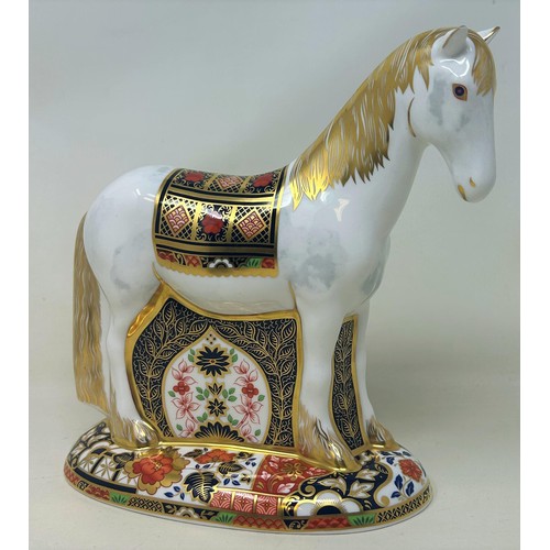 660 - A Royal Crown Derby limited edition paperweight, Appleby Mare, 307/1500, 20 cm high, with a certific... 