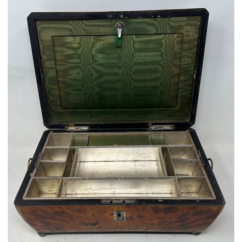 681 - A 19th century tortoiseshell jewellery box, 31 cm wide