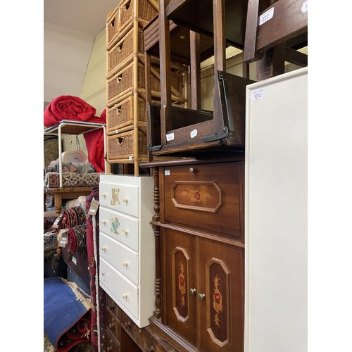 882 - A large amount of assorted furniture, to include a 1970s seven drawer chest of drawers, 60 cm wide, ... 