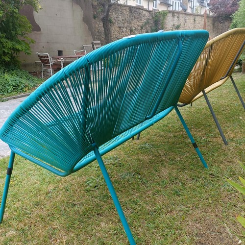 960 - A pair of modern garden seats, from John Lewis, 115 cm wide (2)