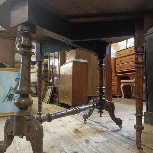 931 - A 19th century, walnut serpentine Sutherland table, 19 cm wide