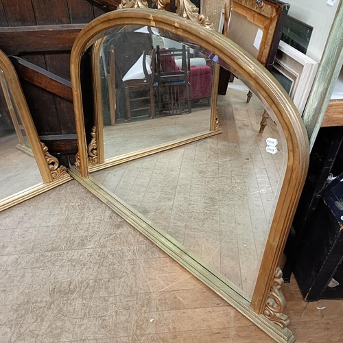 883 - A pair of gilt framed overmantel mirrors, 145 x 106 cm (2)