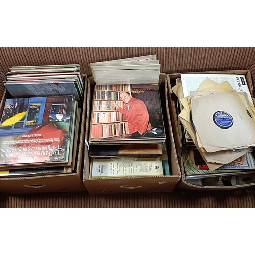 739 - Assorted vinyl LPs, mostly classical and French, (3 boxes)