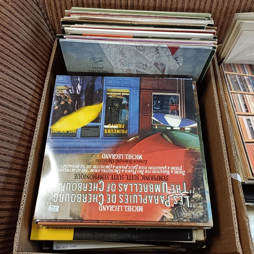 739 - Assorted vinyl LPs, mostly classical and French, (3 boxes)