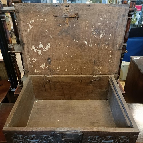 757 - An oak bible box, 56 cm wide