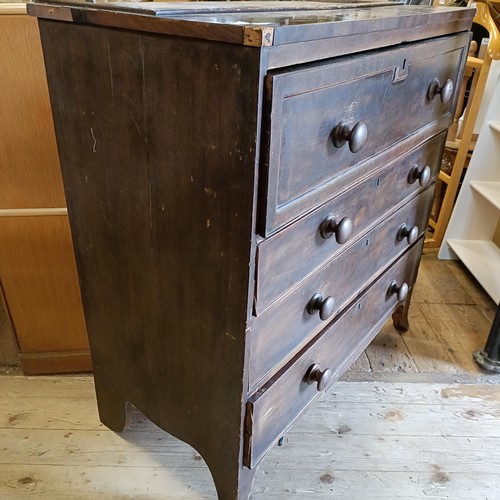 803 - A mahogany secretaire chest, 98 cm wide