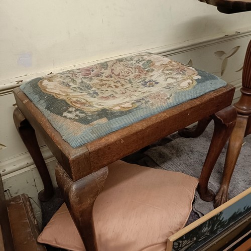 805 - A pair of gilt gesso wall mirrors, 24 x 50 cm, two standard lamps, and a stool (5)