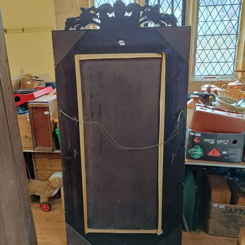 871 - A 19th century style gilt gesso rectangular mirror, with a shell finial, 180 x 92 cm