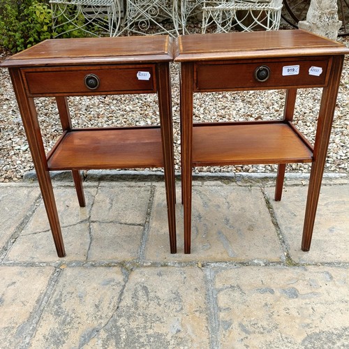 919 - A pair of mahogany bedside tables (2)