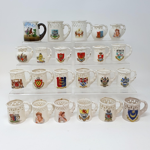 562 - Assorted crested ware puzzle jugs (2 boxes)