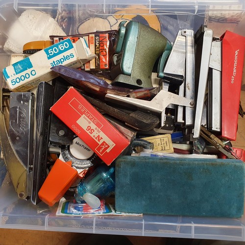 708 - A large quantity of assorted items, to include penknives, pens, stationery tools, and other items (1... 