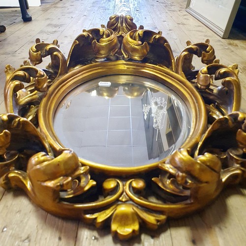 932 - A 19th century style gilt gesso wall mirror, 70 x 50 cm