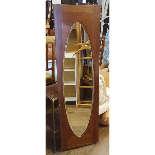 943 - A mahogany folding tea table, 116cm wide, and a wall mirror, 125 x 40cm (2)